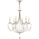 Crystal Lights 6 Light 27 inch Silver Leaf Chandelier Ceiling Light, Small